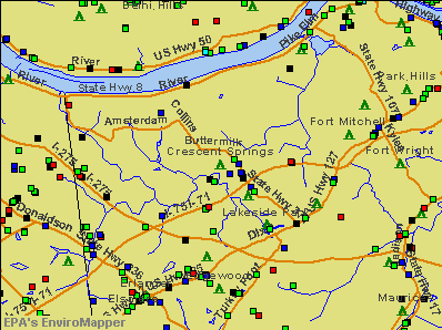 Crescent Springs, Kentucky environmental map by EPA