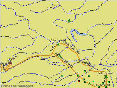 Clarkdale, Arizona environmental map by EPA