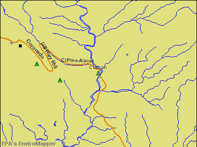 Clifton, Arizona environmental map by EPA