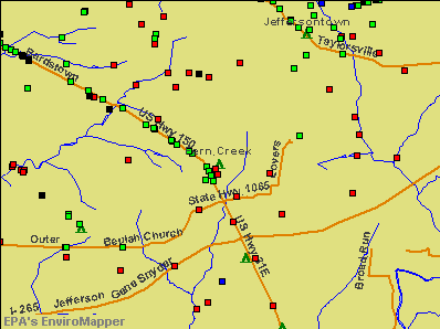 Fern Creek, Kentucky environmental map by EPA