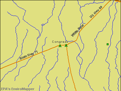 Congress, Arizona environmental map by EPA
