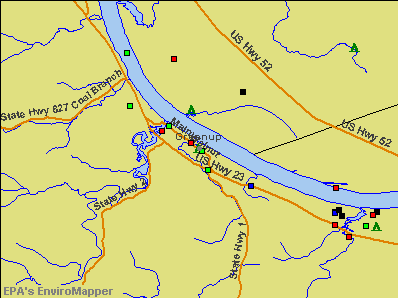 Greenup, Kentucky environmental map by EPA