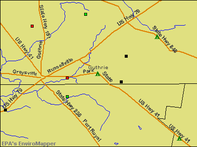 Guthrie, Kentucky environmental map by EPA