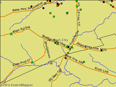 Junction City, Kentucky environmental map by EPA