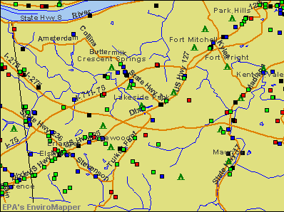 Lakeside Park, Kentucky environmental map by EPA