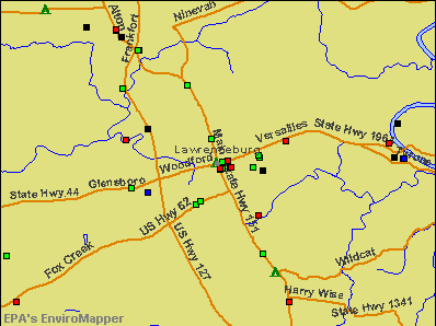 Lawrenceburg, Kentucky environmental map by EPA