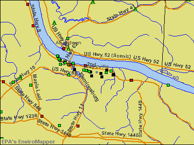 Maysville, Kentucky environmental map by EPA