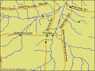 Midway, Kentucky environmental map by EPA
