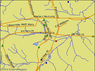 Nortonville, Kentucky environmental map by EPA