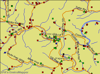 Paintsville, Kentucky environmental map by EPA