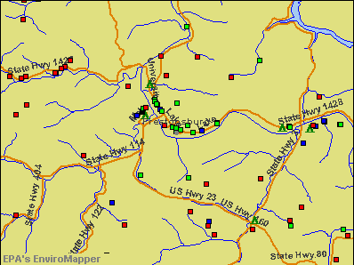 Prestonsburg, Kentucky environmental map by EPA