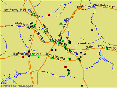 Richmond, Kentucky environmental map by EPA