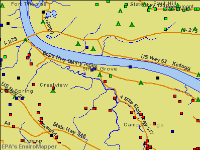 Silver Grove, Kentucky environmental map by EPA