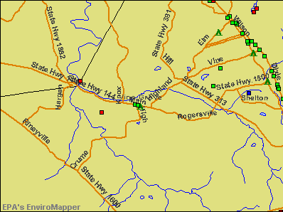 Vine Grove, Kentucky environmental map by EPA