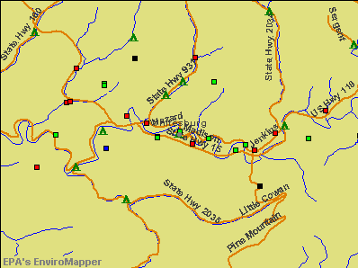 Whitesburg, Kentucky environmental map by EPA