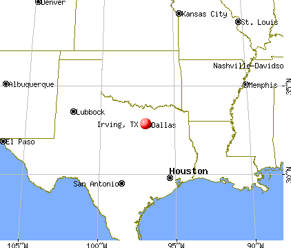 Irving, Texas map