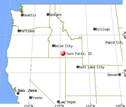 Twin Falls, Idaho map