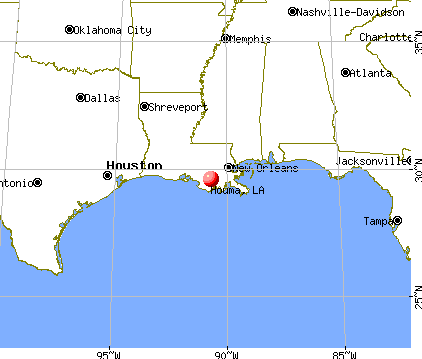 Houma, Louisiana map
