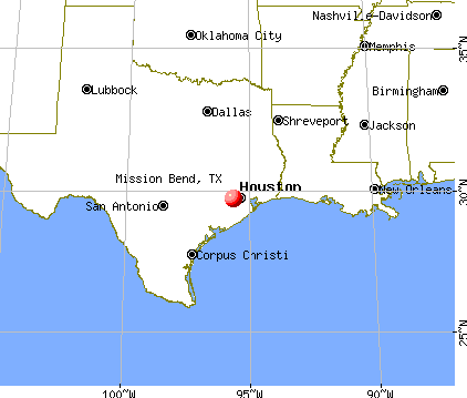 Mission Bend, Texas map
