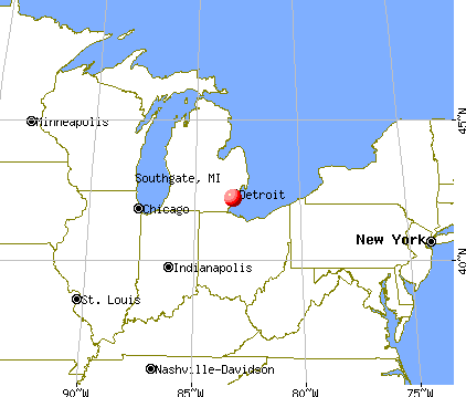 Southgate, Michigan map