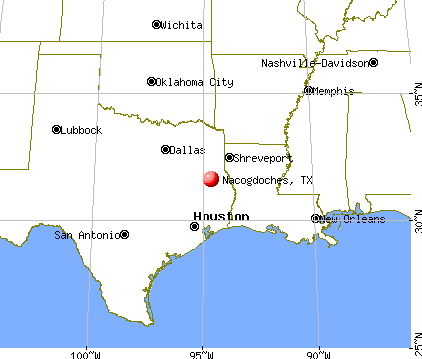 Nacogdoches, Texas map