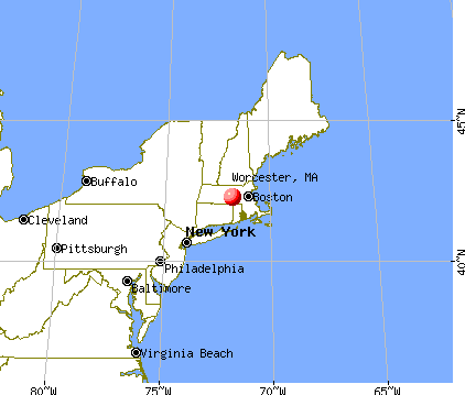 Worcester, Massachusetts map