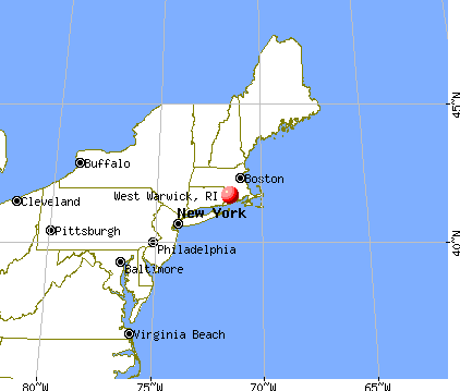 West Warwick, Rhode Island map