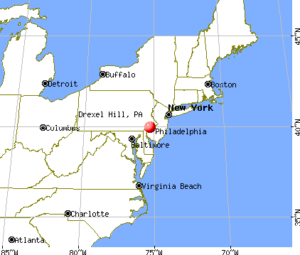 Drexel Hill, Pennsylvania map