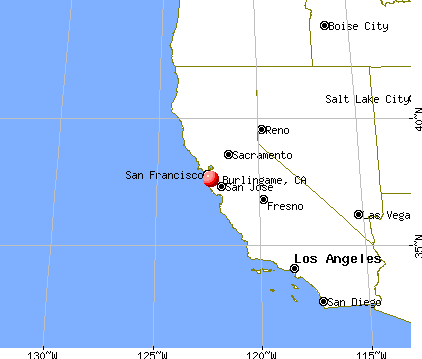 Burlingame, California map