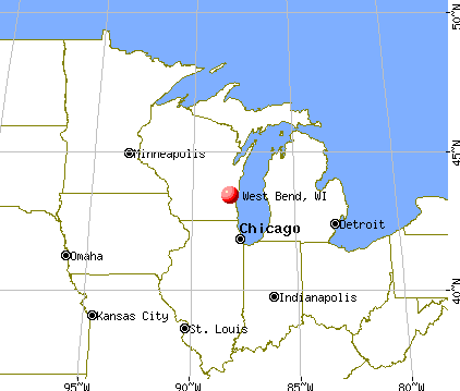 West Bend, Wisconsin map
