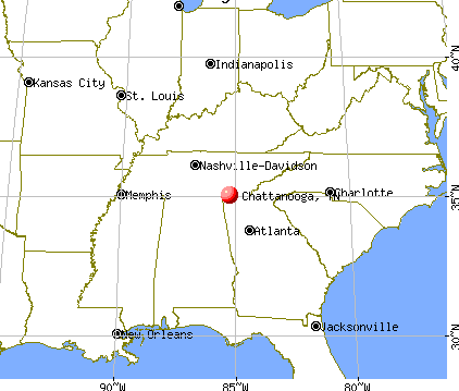 Chattanooga, Tennessee map