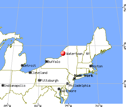 Watertown, New York map