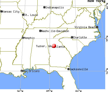 Tucker, Georgia map