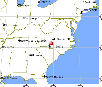 Salisbury, North Carolina map