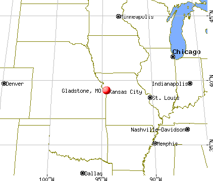Gladstone, Missouri map