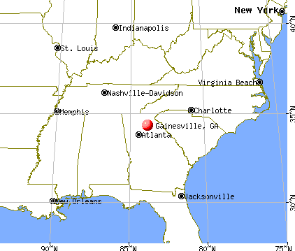 Gainesville, Georgia map