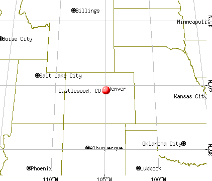 Castlewood, Colorado map