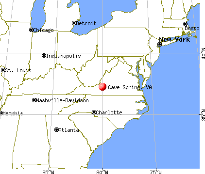 Cave Spring, Virginia map