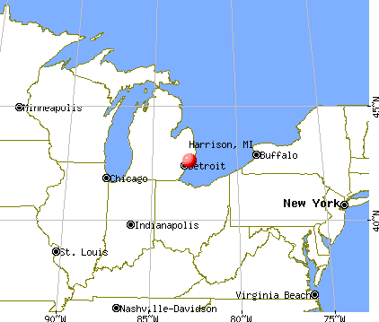 Harrison, Michigan map