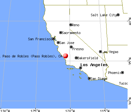 El Paso de Robles (Paso Robles), California map