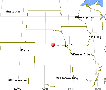 Hastings, Nebraska map