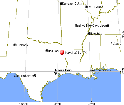 Marshall, Texas map