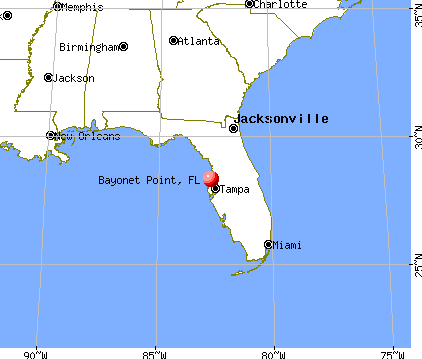 Bayonet Point, Florida map