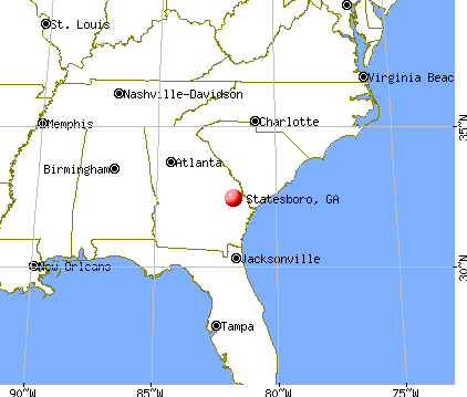 Statesboro, Georgia map