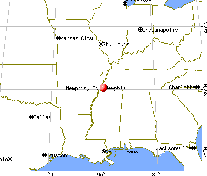 Memphis, Tennessee map