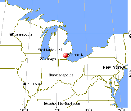 Ypsilanti, Michigan map