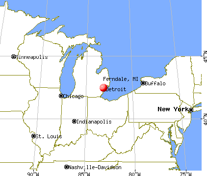 Ferndale, Michigan map