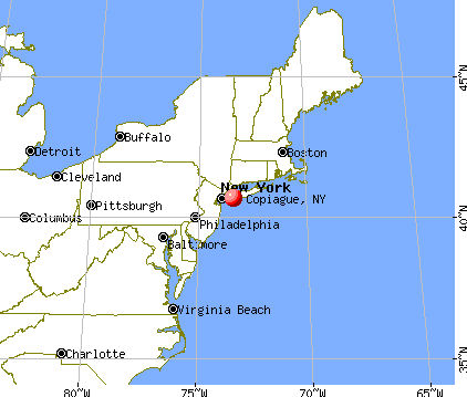Copiague, New York map