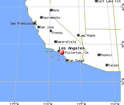 Fullerton, California map