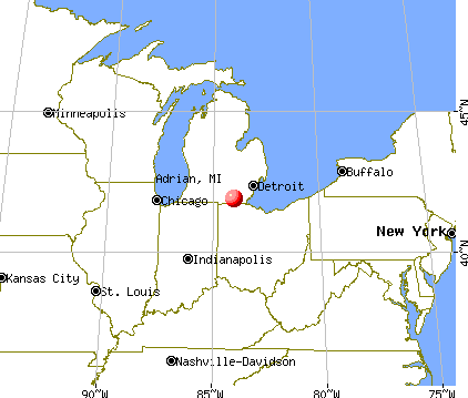 Adrian, Michigan map